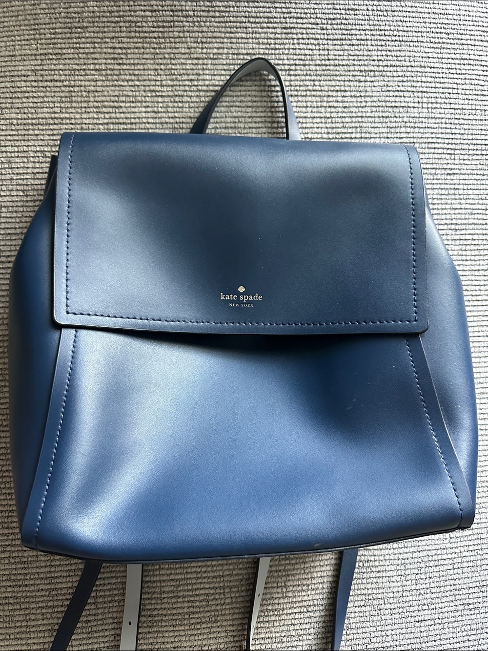 kate spade navy blue leather backpack - Picture 2 of 12